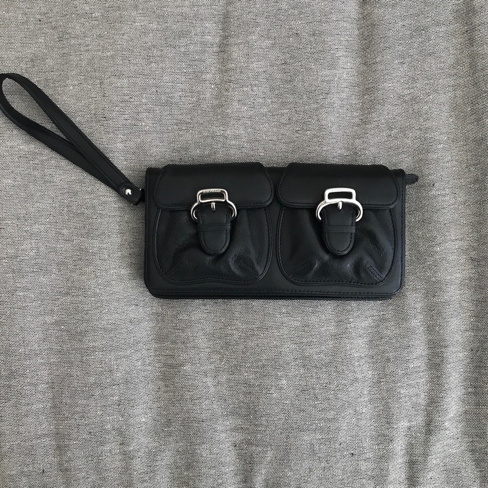 Cole Haan Black Leather Wristlet